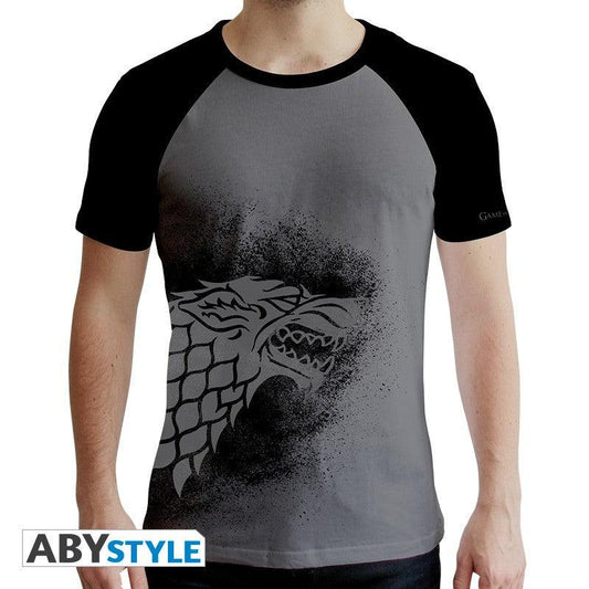 GAME OF THRONES - Tshirt "Stark" man SS grey & black - premium - ToyRift