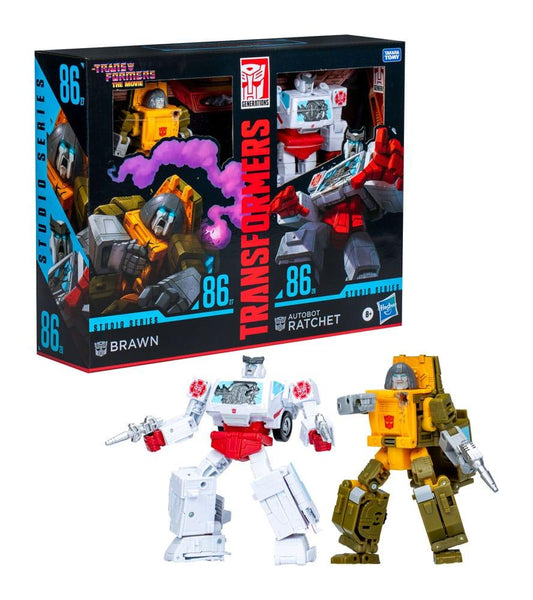 Transformers: The Movie Studio Series Deluxe Class Action Figure 2-Pack Brawn & Autobot Ratchet - ToyRift